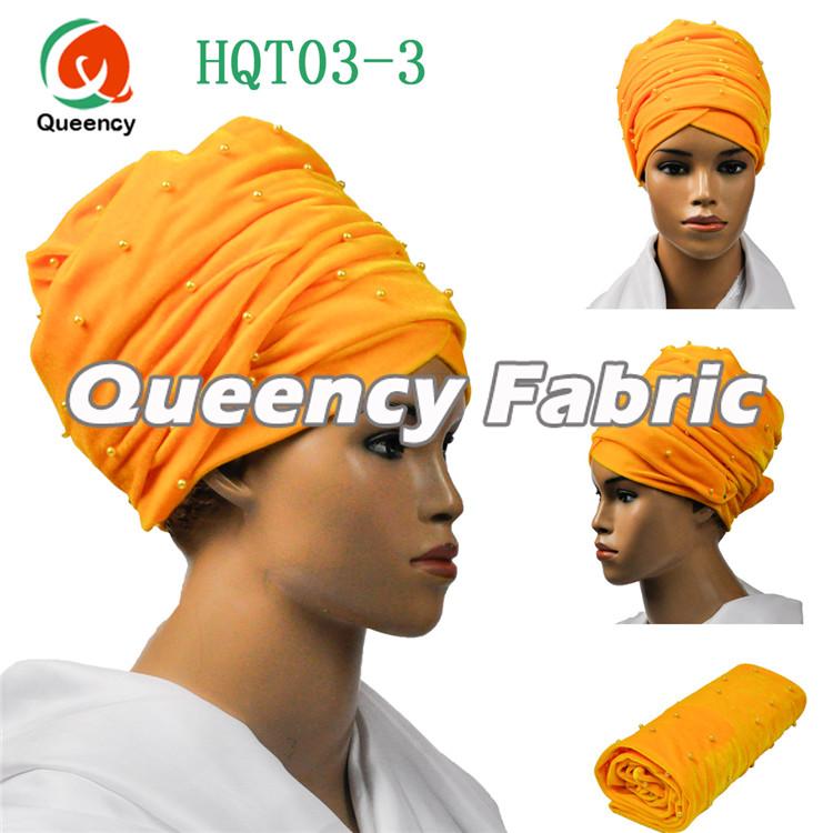 Yellow Head Scarf Beaded Turbans