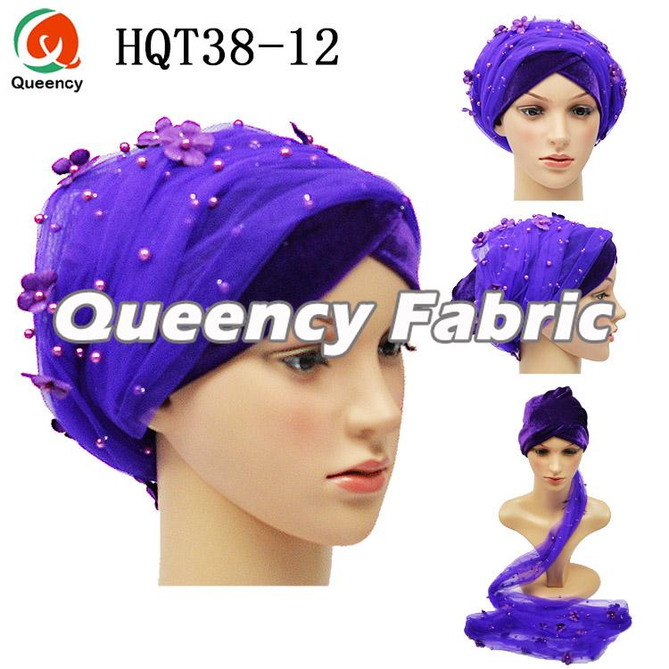 Purple Velvet Turban Muslim Headband 