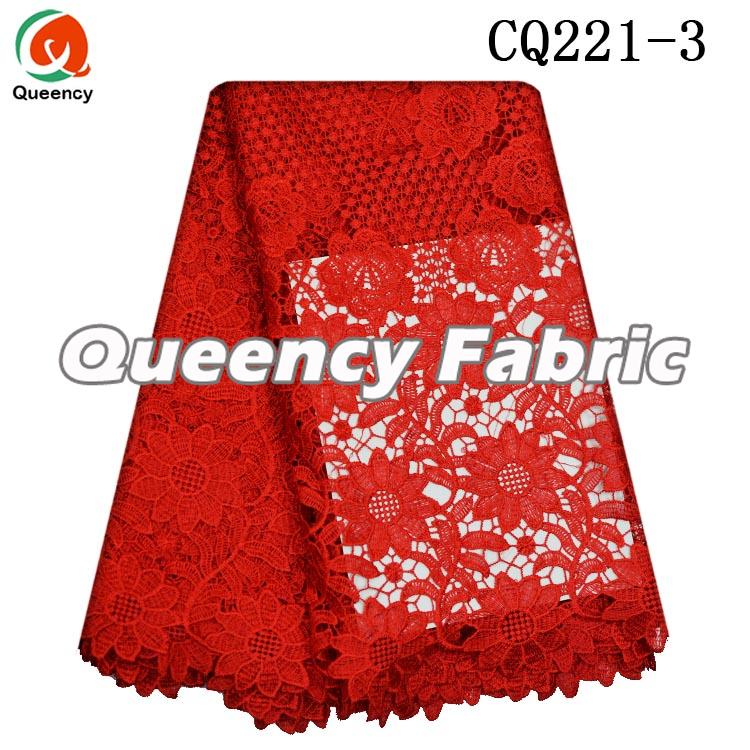 Red Nigeria Lace Cupion Fabric