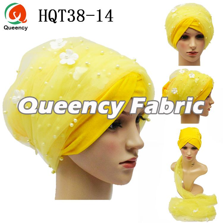 Yellow Applique Turban Ladies Headband 