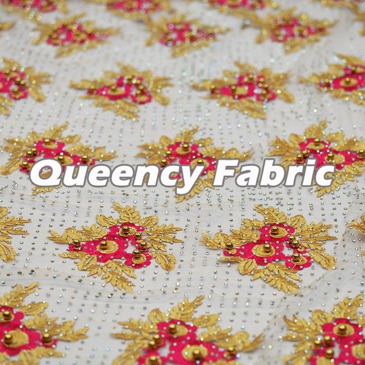 Floral Embroidered Tulle Fabric
