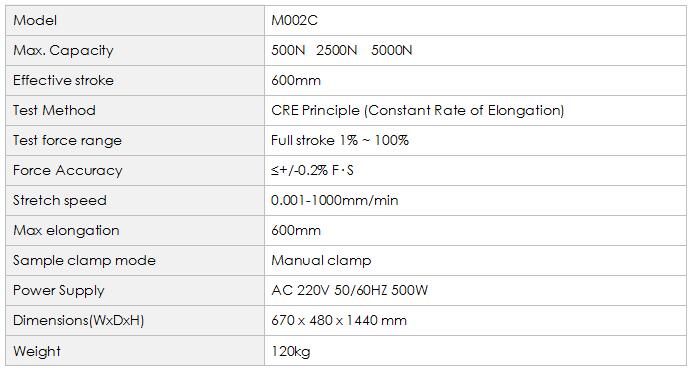 Single Column Tensile Testing Machine