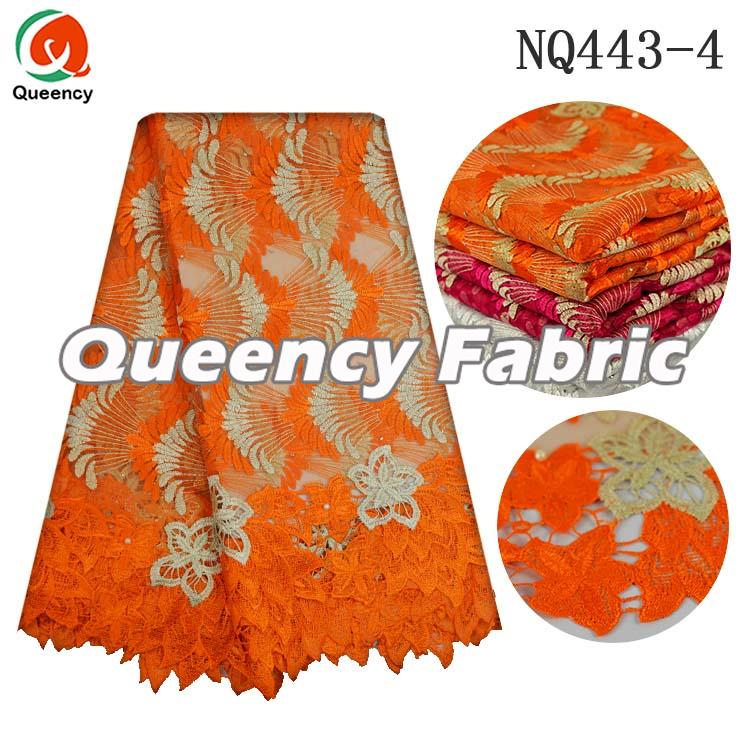 African Orange Net Fabric Lace 