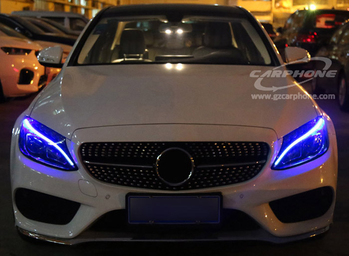 Mercedes C Class W205 GLC Blue DRL