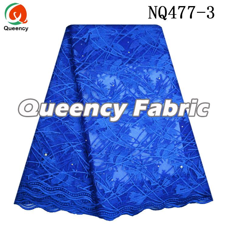 Royal Blue Tulle Fabric Lace 