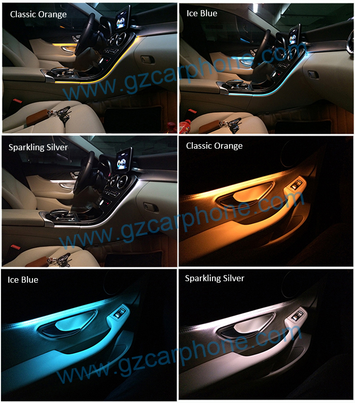 Mercedes benz Interior Ambient lighting with 3 colors for optioins