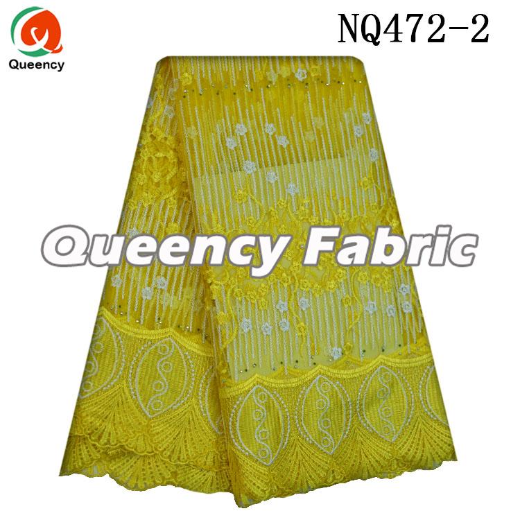 Yellow Netting French Lace Fabric Yellow Netting French Lace Fabric