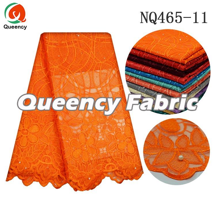 Orange Tulle Lace Material