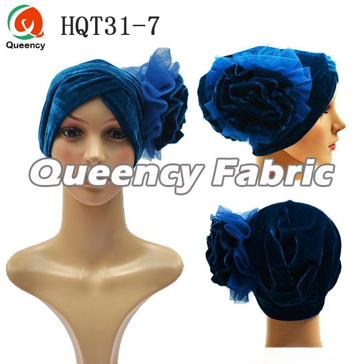 Velvet Turban Scarf InTeal Velvet Turban Scarf InTeal