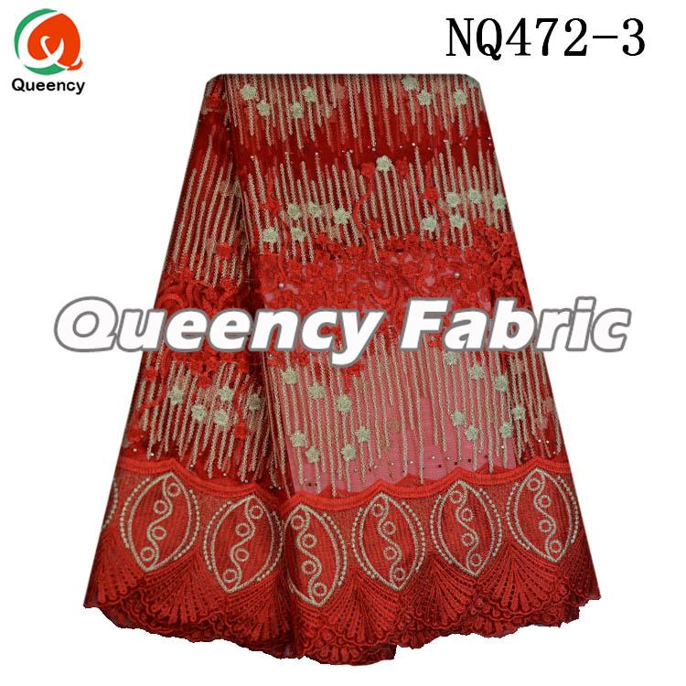 Embroidery Netting Fabric Stones Lace