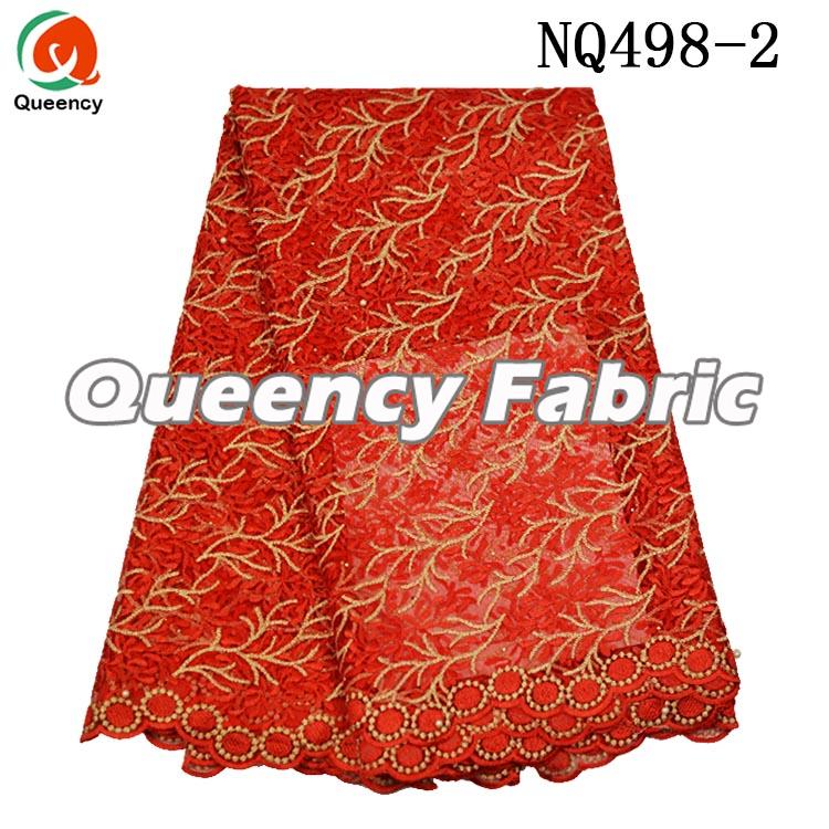 Beaded French Cotton Lace Fabric Beaded French Cotton Lace Fabric