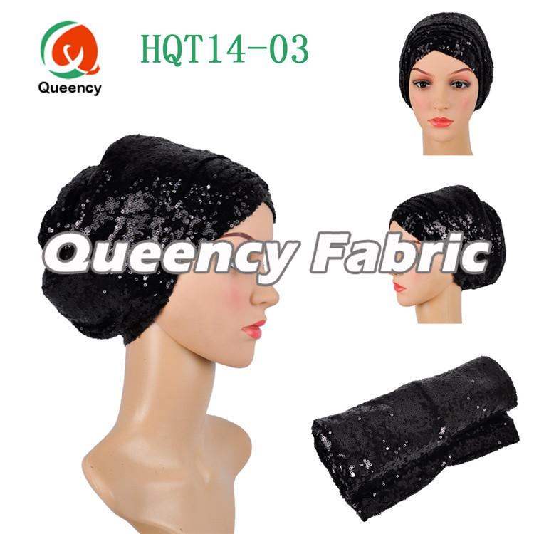 Black Arabic Turbans Sequins 