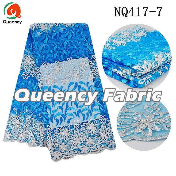 Tblue Embellished Tulle Fabric Tblue Embellished Tulle Fabric