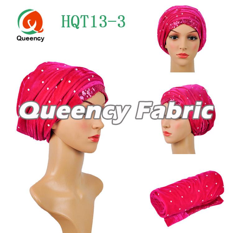 Fushia Beaded Ladies Turban