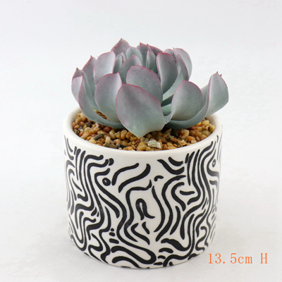 Brown Stripes Ceramic Planter Factories Brown Stripes Ceramic Planter Factories