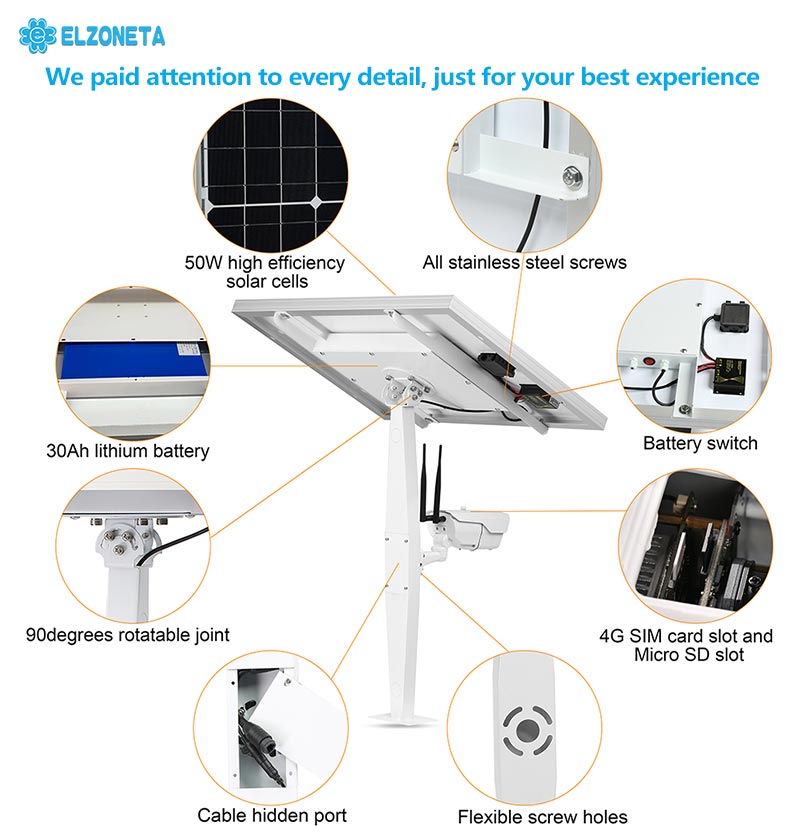 Built in Battery Solar Powered Camera