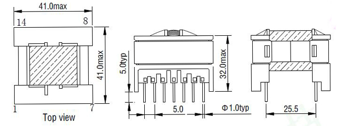 High current horizontal ETD34 transformer manufature High current horizontal ETD34 transformer manufature