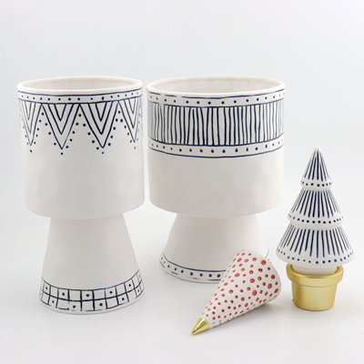 White Round Ceramic Vase White Round Ceramic Vase