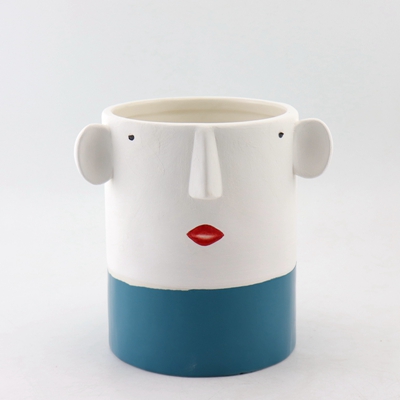 Ceramic Face Planter White Ceramic Face Planter White