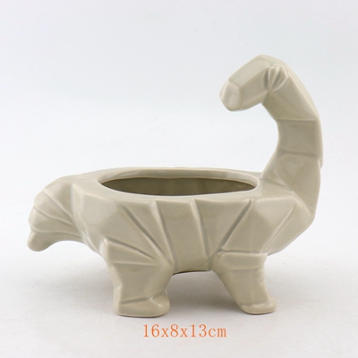 Ceramic Origami Mini Dino Desk Planter