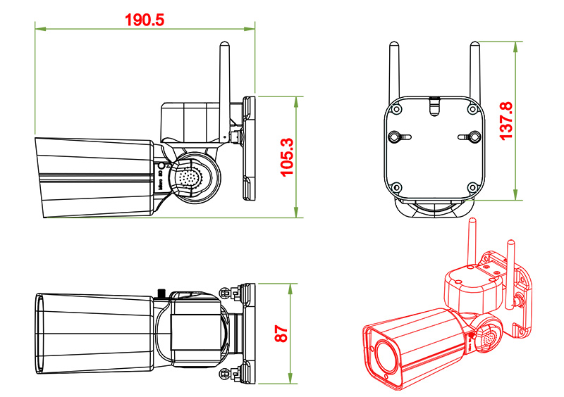 IP Mini PTZ Bullet Camera