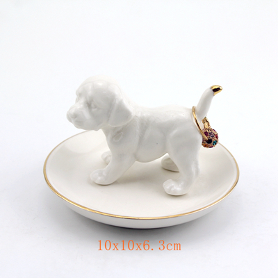 ceramic dog jewelry dish