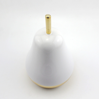 chrome finish ceramic pear ornaments