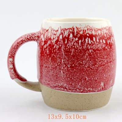 Uneven Glaze Ceramic Barrel Mug