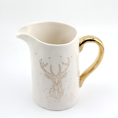 White Ceramic Pitcher Vase White Ceramic Pitcher Vase