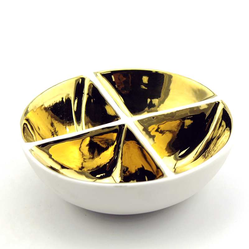 gold round ceramic trinket divided dish gold round ceramic trinket divided dish