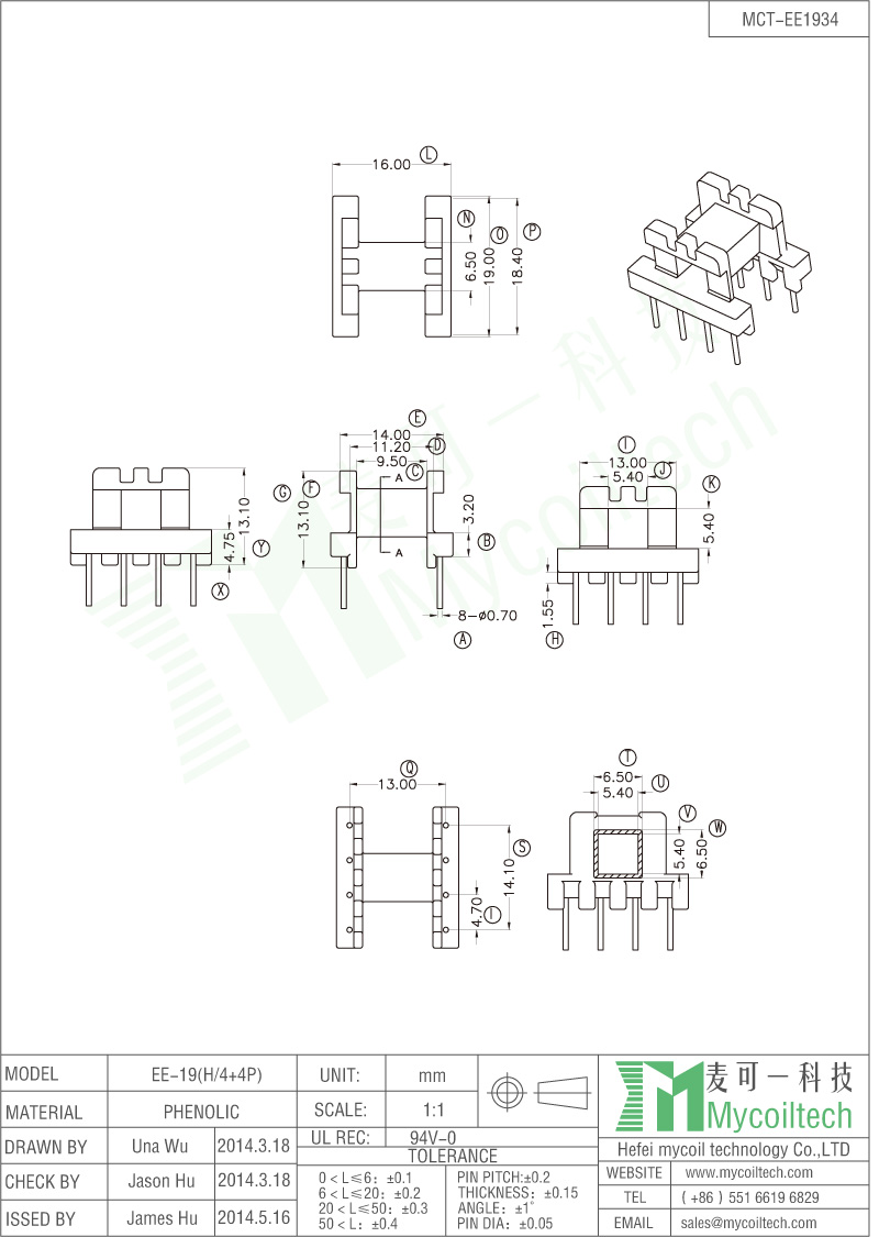 Phenolic Bobbin in EE19 Transformer