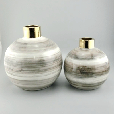 Decorated Large Ceramic Ball Vase Decorated Large Ceramic Ball Vase