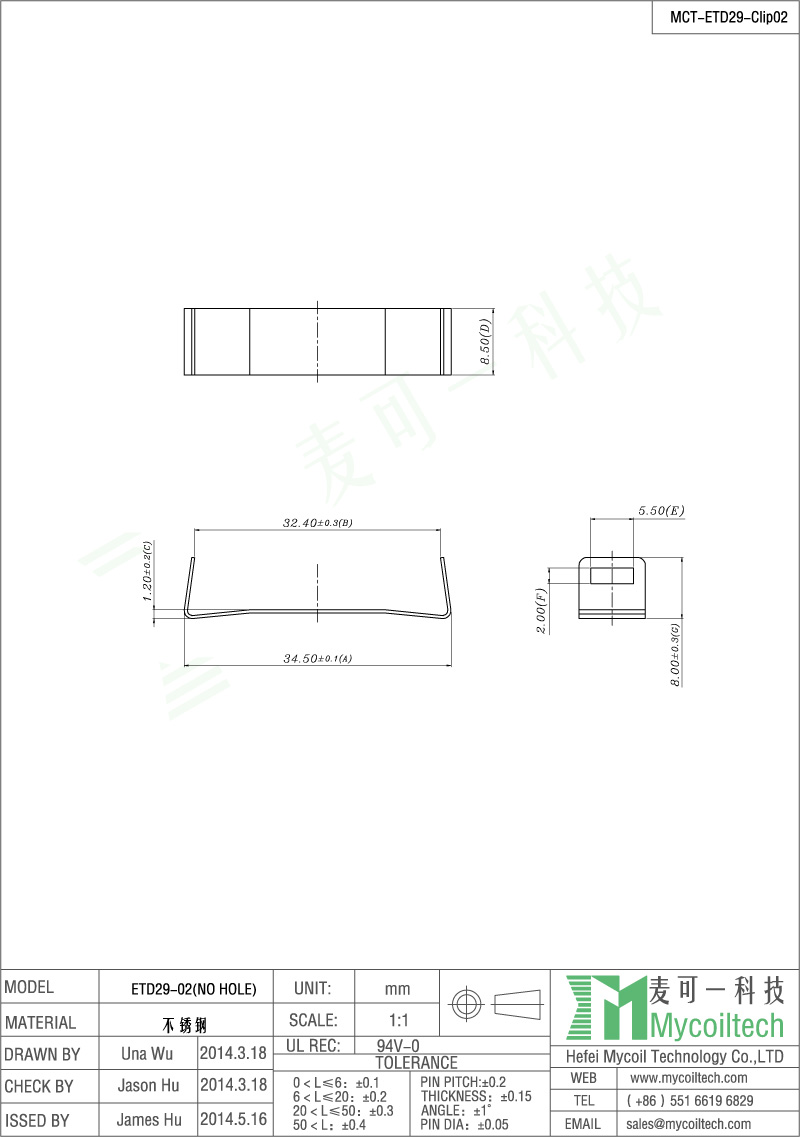 ETD29 high frequency bobbin clamps