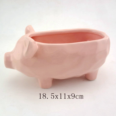 Pink terracotta pig planter Pink terracotta pig planter