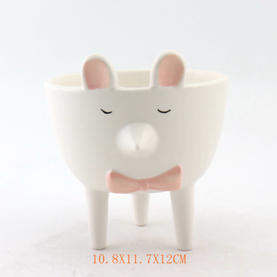 Set Of 3 Clay Fox Face Pots Set Of 3 Clay Fox Face Pots