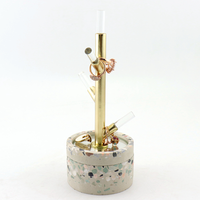 Concrete and Clear Acrylic Ring Display Concrete and Clear Acrylic Ring Display