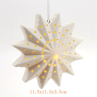 ceramic xmas hanging led ornament