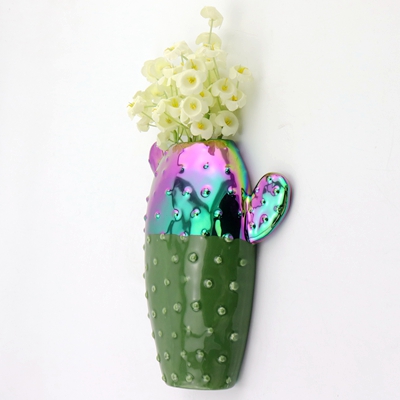 Ceramic Cactus Wall Vase