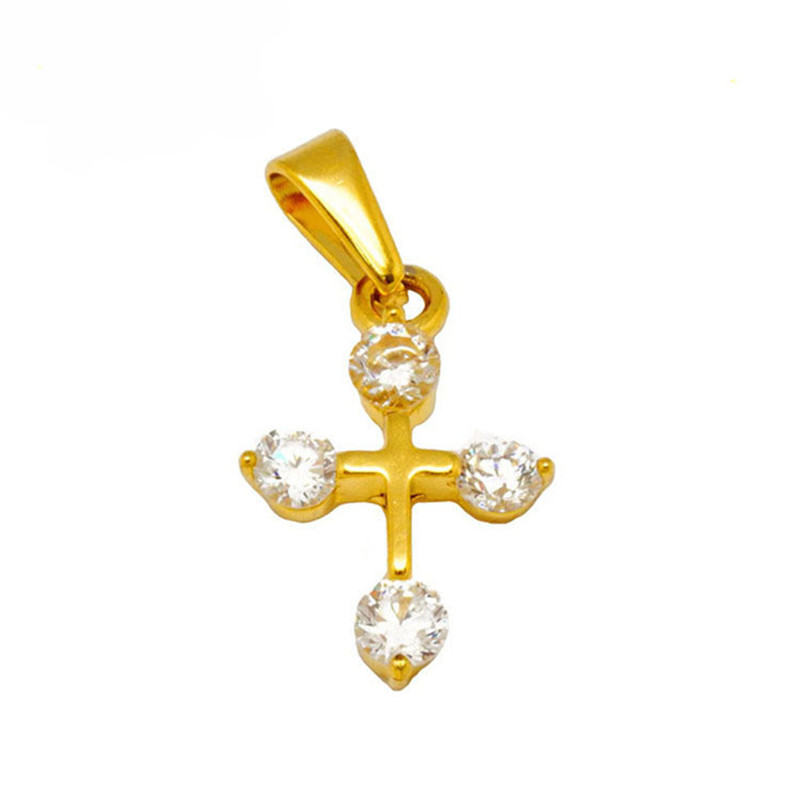 women cross pendant with zircon