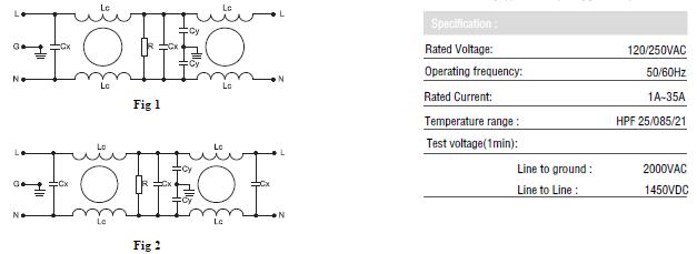 Single phase two stages EMI filter Single phase two stages EMI filter