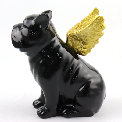 Home Decor Ceramic Dog with Angle Gold Wings Home Decor Ceramic Dog with Angle Gold Wings