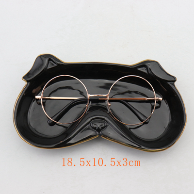 Ceramic Eyeglass Holder Tray Bulldog Tray