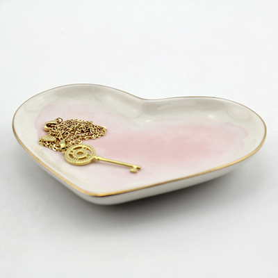 pink ceramic heart trinket tray pink ceramic heart trinket tray
