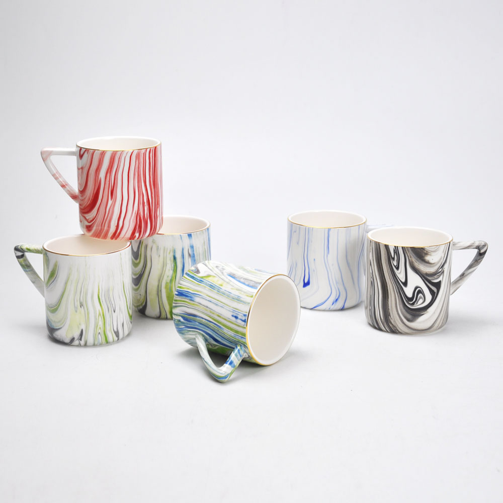 marbled mugs with nail polish