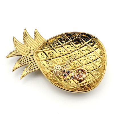 pineapple jewelry golden tray