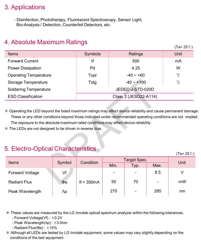 Deep UVC LED UV Disinfection