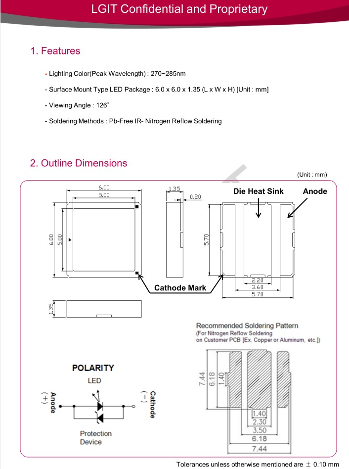 LG UVC LED Lighting for Sterilization