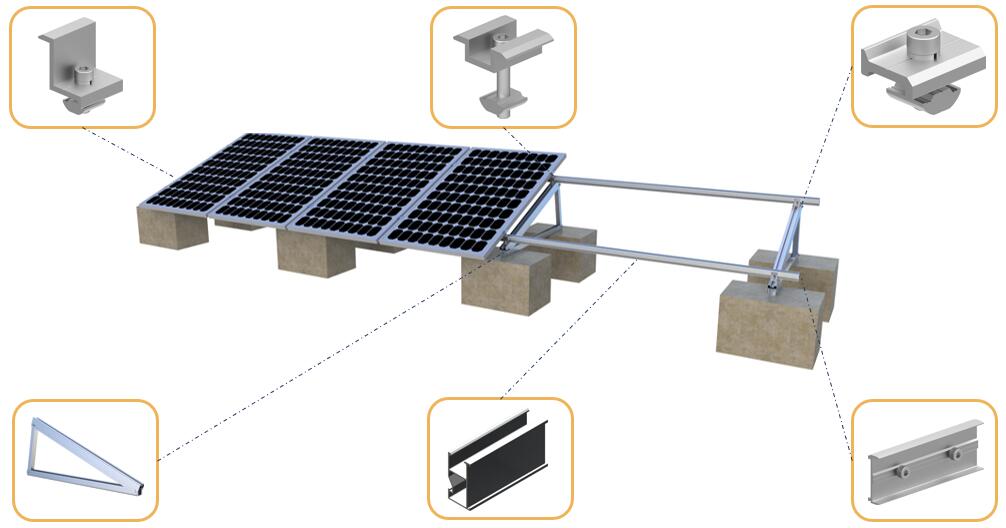 components for concrete roof solar system