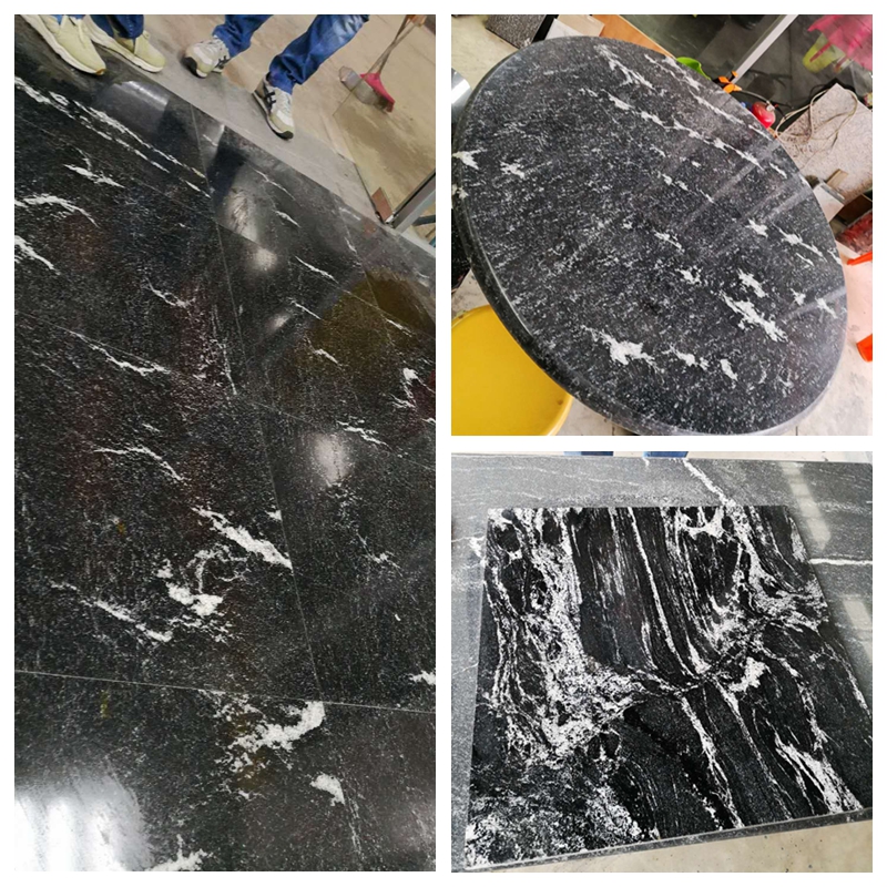 cloudy black granite