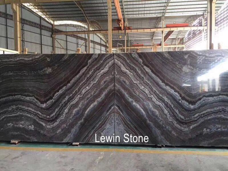 Cuadrado Blue polished marble slab